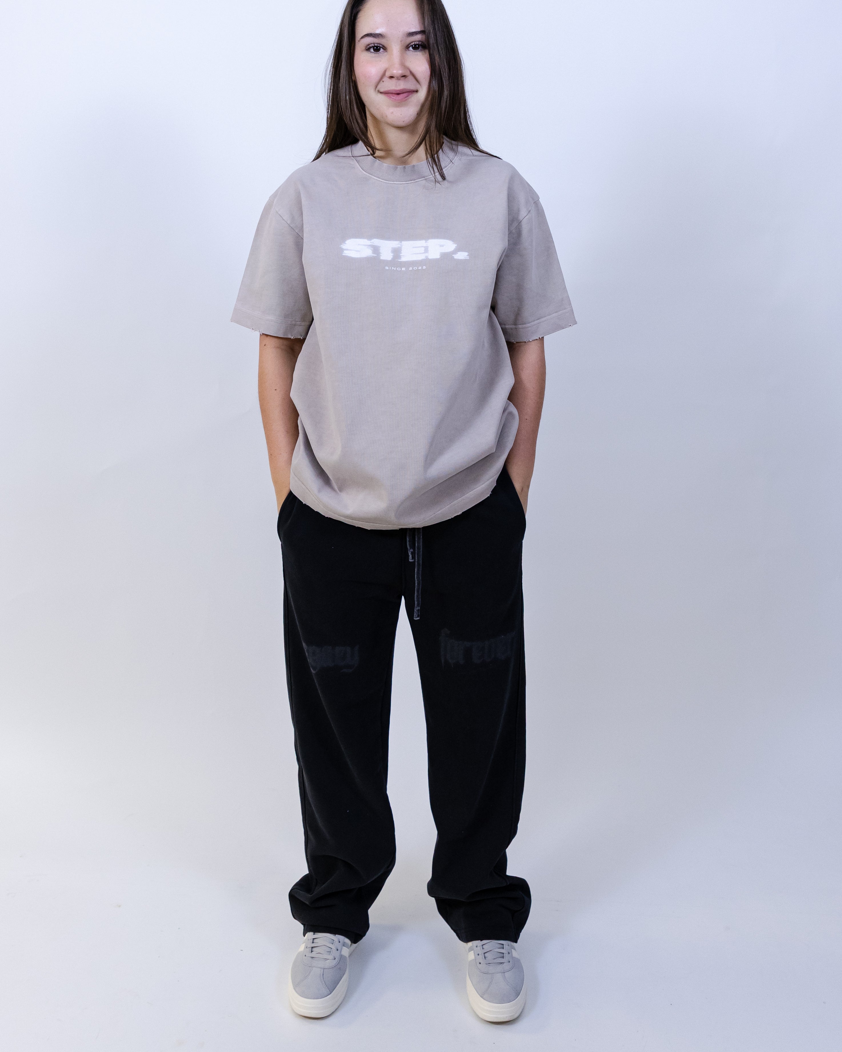 “TRUST STEP” Frayed Tee