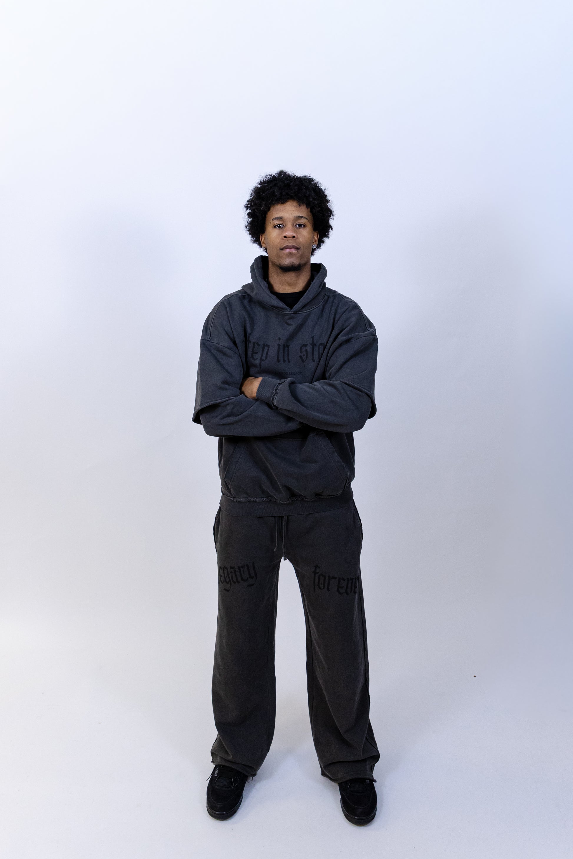 “LEGACY FOREVER” Raw-Edge Sweatpants