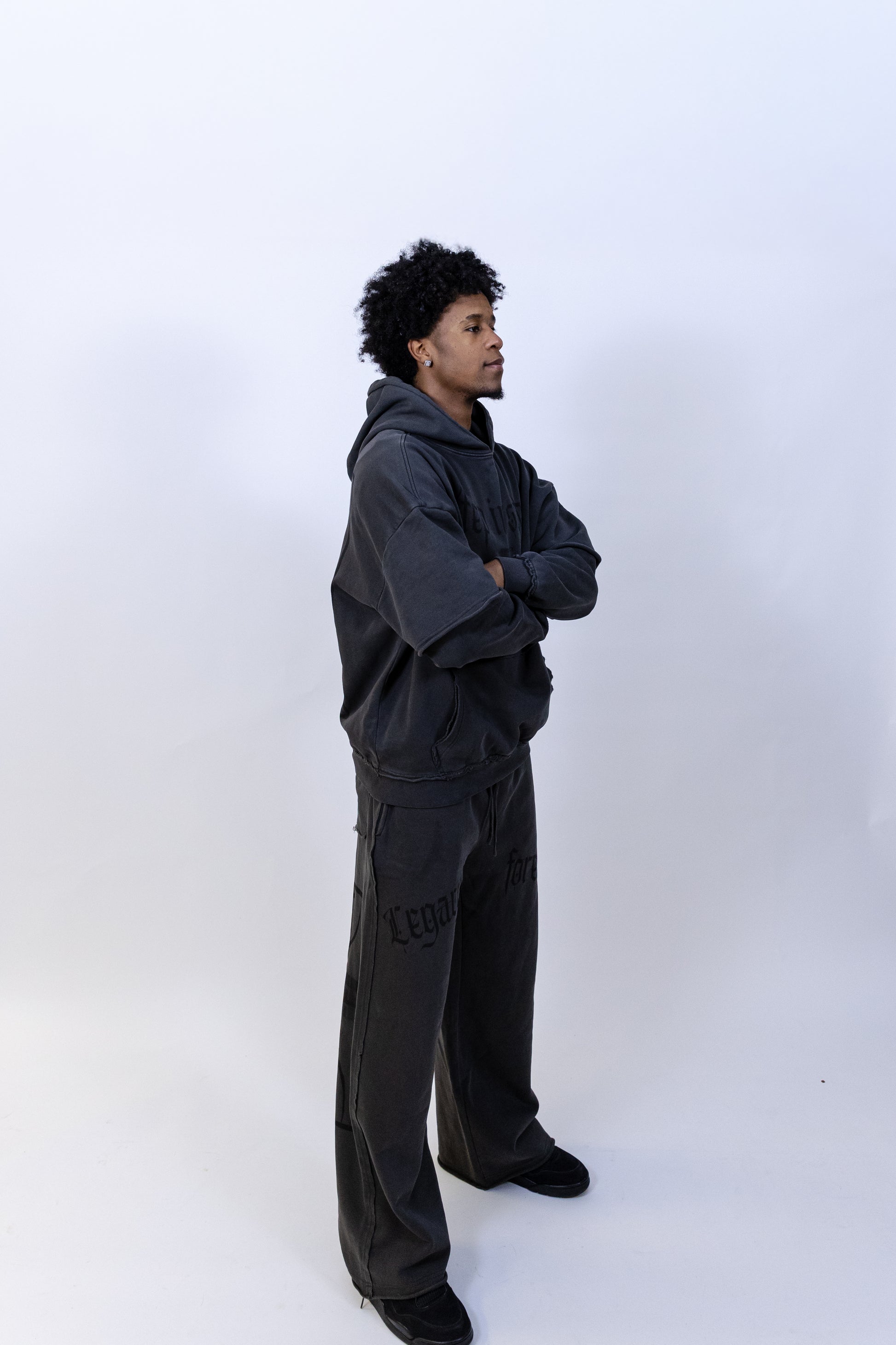 “LEGACY FOREVER” Raw-Edge Sweatpants
