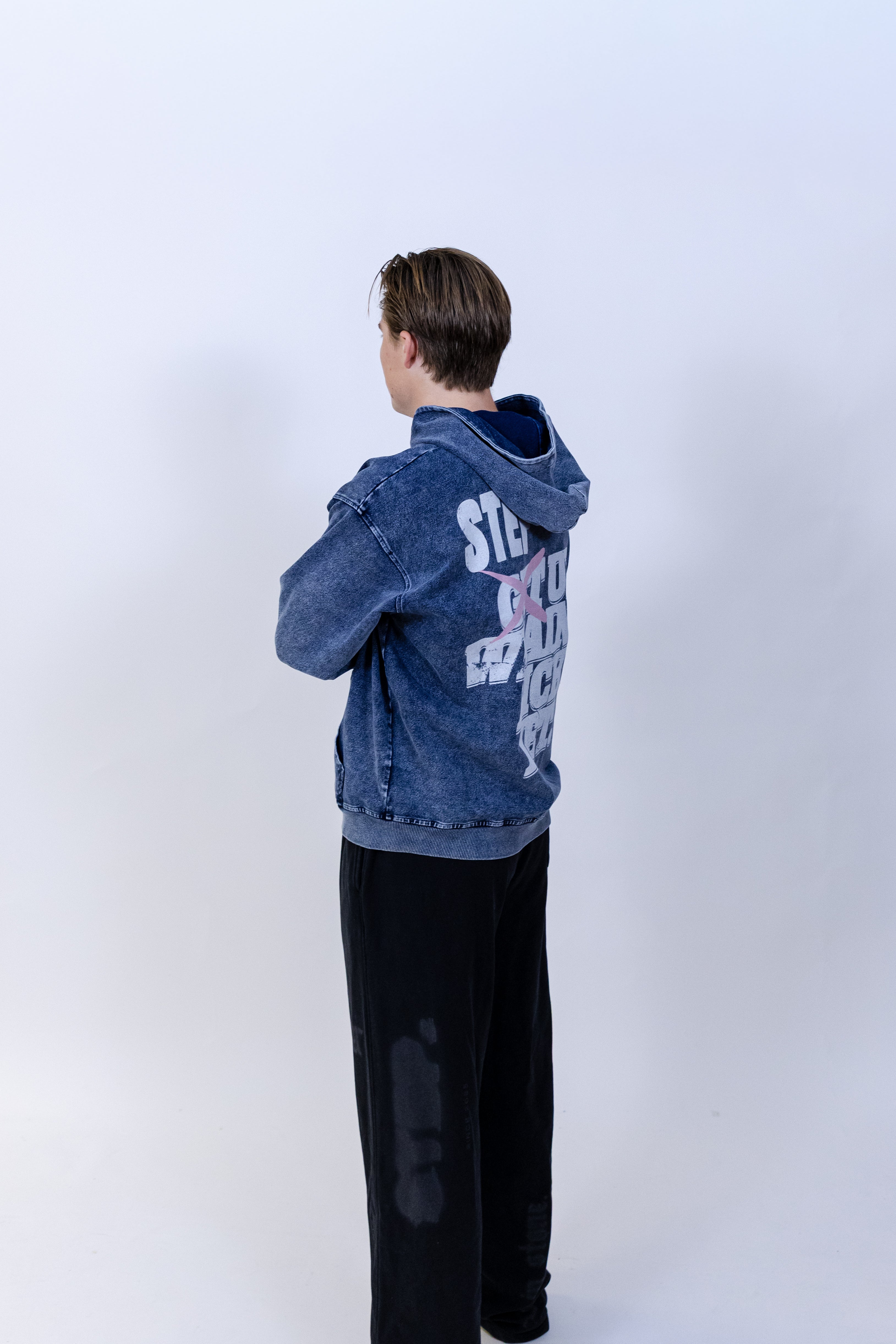 STEP DENIM” Oversized Zip-Up Hoodie – STEP™ CLOTHING