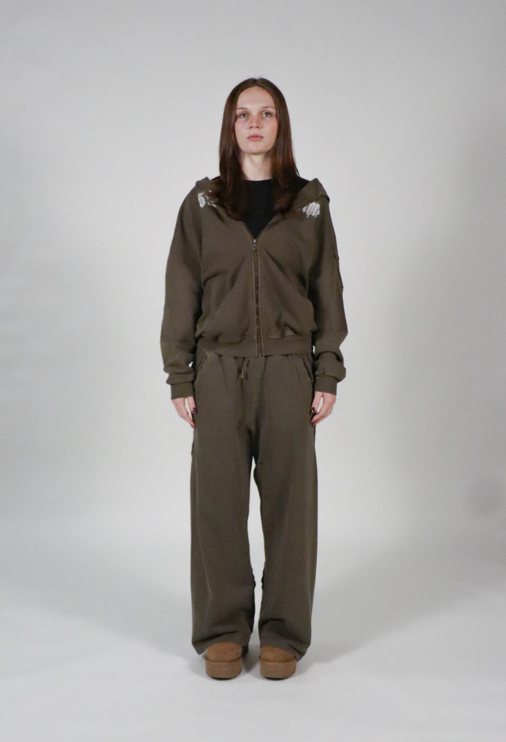 “LEGACY” Raw-Edge Zip Hoodie