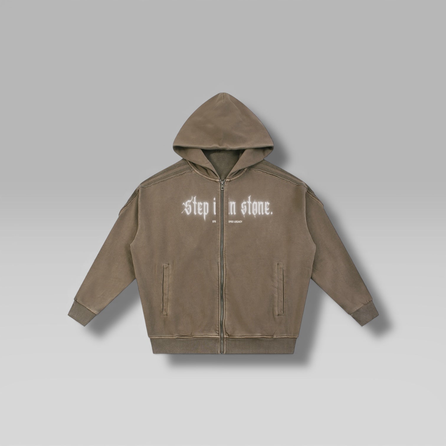 “LEGACY” Raw-Edge Zip Hoodie